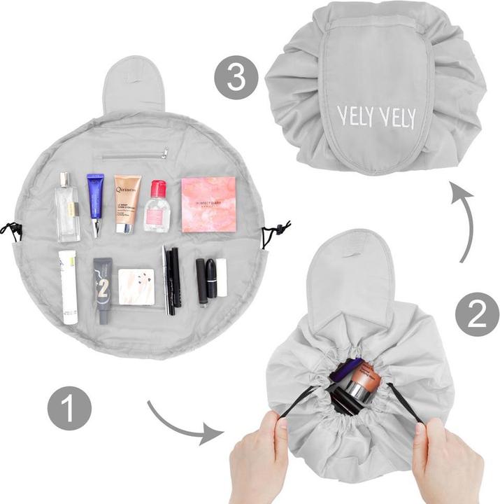 Actual product image Intirilife Cosmetic Bag in BRIGHT GREY
