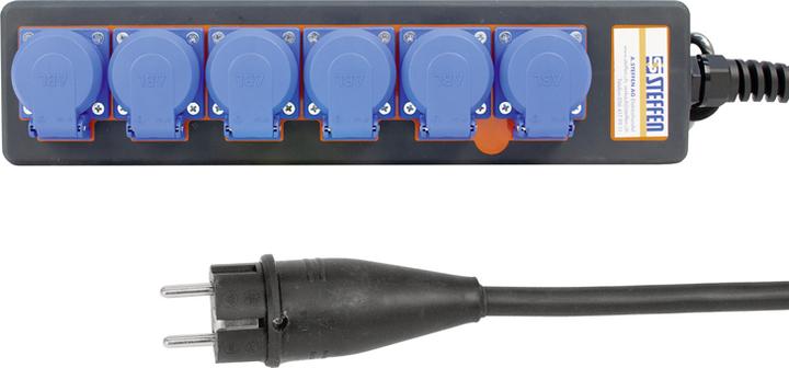 Image du produit Steffen Multiprise IP54 PROFESSIONAL 6xSchuko 5m (6 x, CEE 7/3)