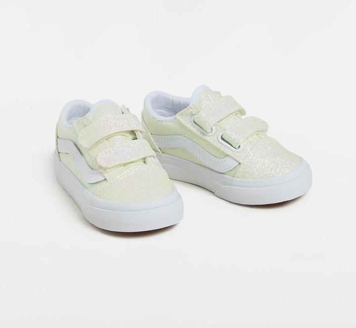 Actual product image Vans TD Old Skool V (UV GLITTER) PINK/TR WHT (26.5)