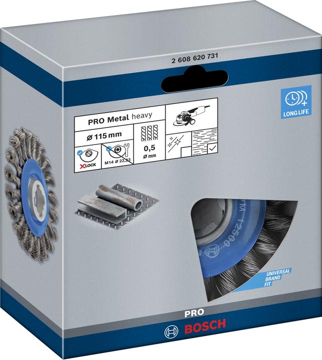 Produktbild Bosch Professional Zubehör PRO Metal heavy X-Lock Scheibenbürste, 115 x 0,5 mm, Gewinde (0.50 mm)