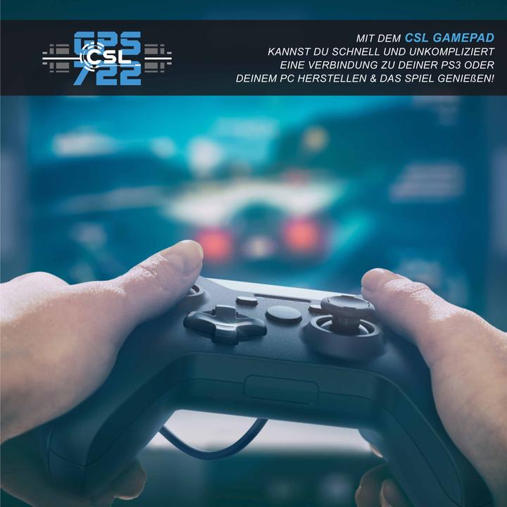 Produktbild CSL Gamepad, Gaming Controller für PC, PS3, Playstation im Xbox-Design, hochwertige Analogsticks (PC)