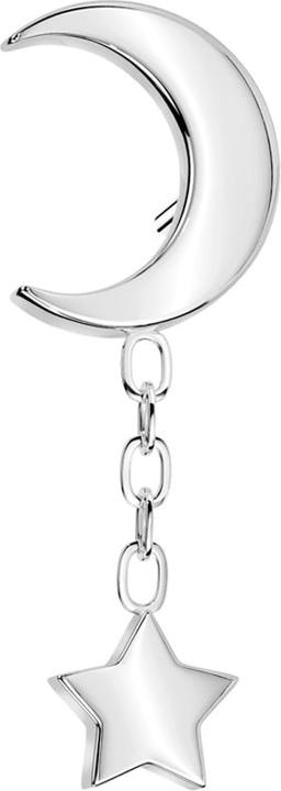 Produktbild Star Piercing Threadless Mond silber Anhänger Kette mit Stern (ohne Messing, Titan G23)
