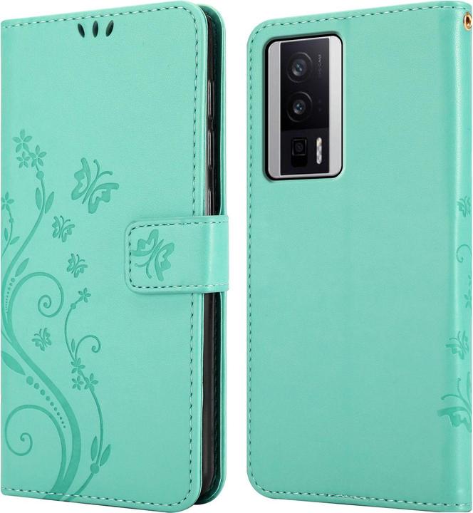 Actual product image Cadorabo Case for Xiaomi Poco F5 Pro Flower Book (Xiaomi Poco F5 Pro)