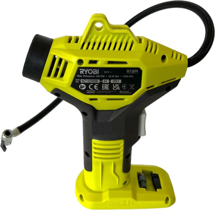 Immagine prodotto Ryobi R18PI-115 Compressore manuale a batteria 18 V 10,3 bar + 1x batteria 1,5 Ah + caricatore (10.30 bar)