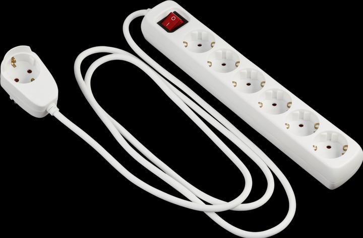 Produktbild REV Steckdosenleiste PowerSplit 6-fach 2m (7 x, CEE 7/3, 2 m)