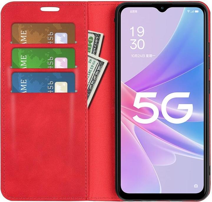 Produktbild Cover-Discount OPPO A58 5G / A78 5G - Stand Flip Case Hülle rot (Oppo A78 5G)