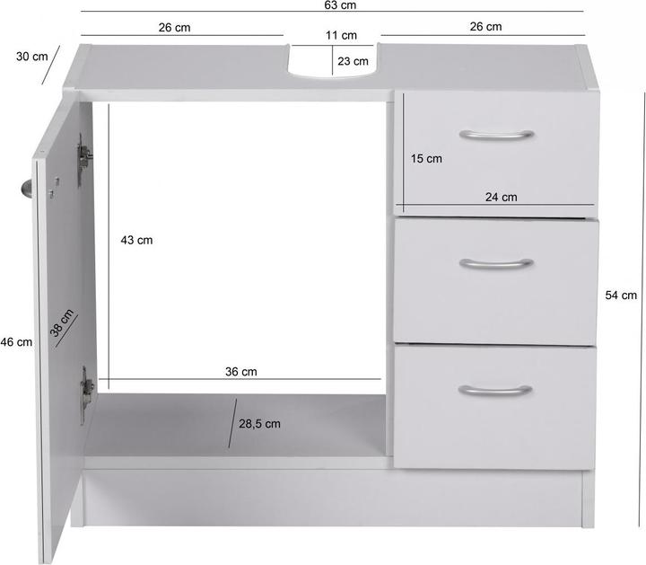 Produktbild Wohnling Unterschrank (63 x 30 x 54 cm)