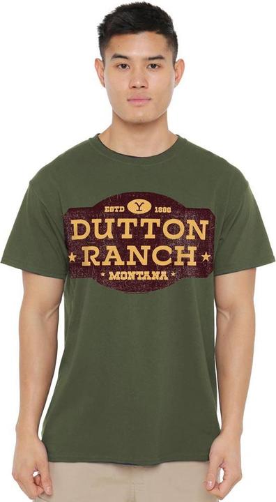 Immagine prodotto Yellowstone Dutton Ranch Maglietta Effetto invecchiato Uomo (S)