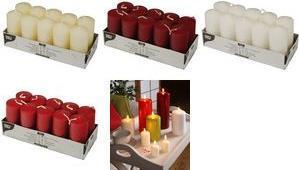 Immagine prodotto Papstar Candele a colonna, 40 mm, rosso, confezione da 10 Diametro: 40 mm, Altezza: 90 mm, Tempo di (10 pz.)