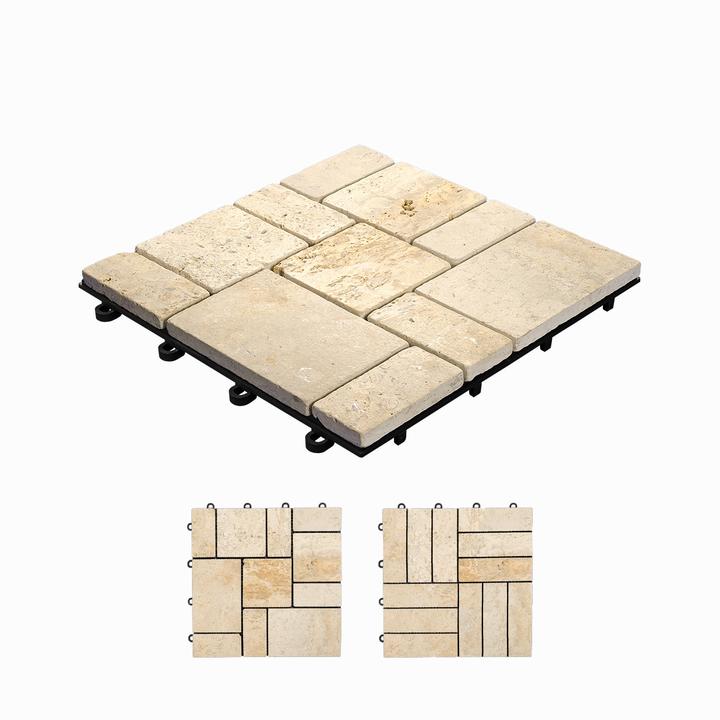 Immagine prodotto Florco Lastre per balconi e terrazze in pietra Traveltine Roma (4 x, 30 x 30 cm)