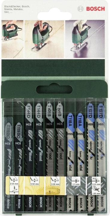 Image du produit Bosch Zubehör Jeu de lames de scie sauteuse bricolage bois et métal