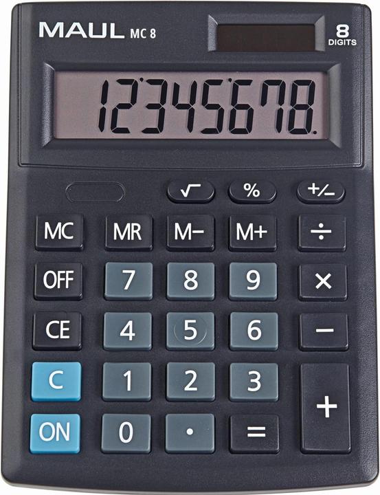 Produktbild Maul Taschenrechner MC8 Schwarz (Solarzellen)