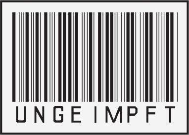 Actual product image Bügelbilder Bügelbild UNGEIMPFT Barcode