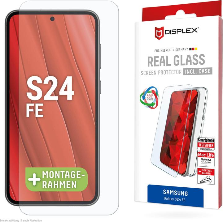Actual product image Displex Real Glass, 2D Panzerglas + Handyhülle (1 Piece, Samsung Galaxy S24 FE)