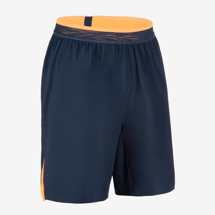 Produktbild Kipsta Damen/Herren Fussball Shorts - CLR marineblau/orange (S)