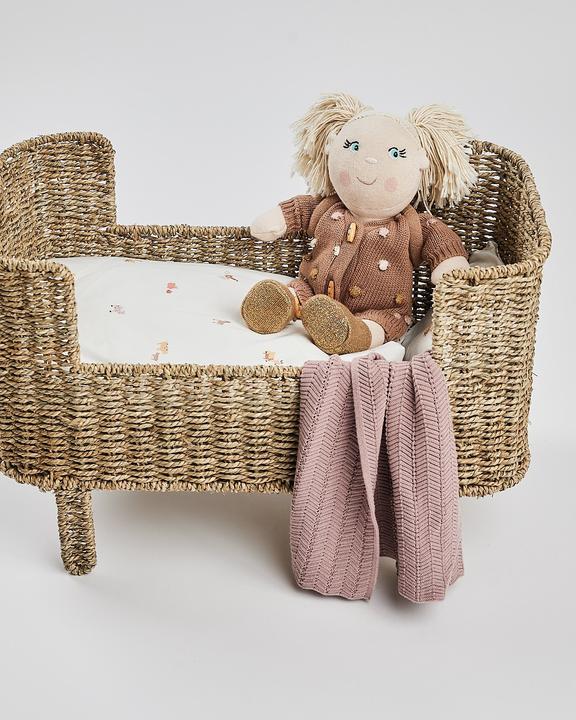 Produktbild Smallstuff - Doll blanket, fishbone knit, powder - (40017-23)
