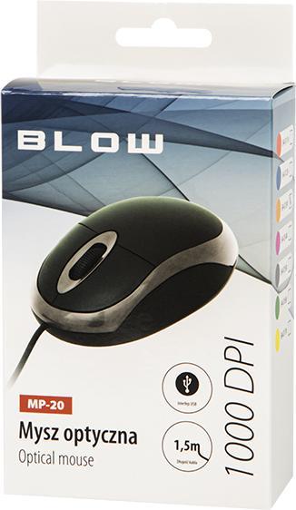 Produktbild Blow MP-20 Maus Beidhändig USB Typ-A Optisch 1000 DPI (Kabelgebunden)