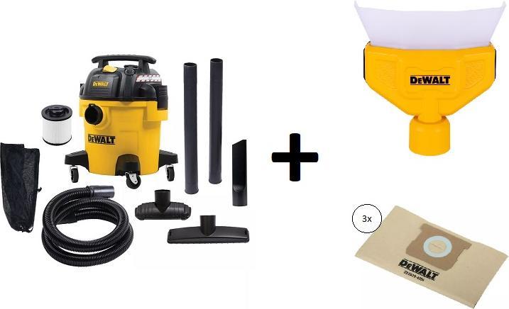 Actual product image DeWalt DXV20PB 20L Nass-/Trockensauger + Filtertüten und Staubsammler (Wet dry vacuum cleaner)