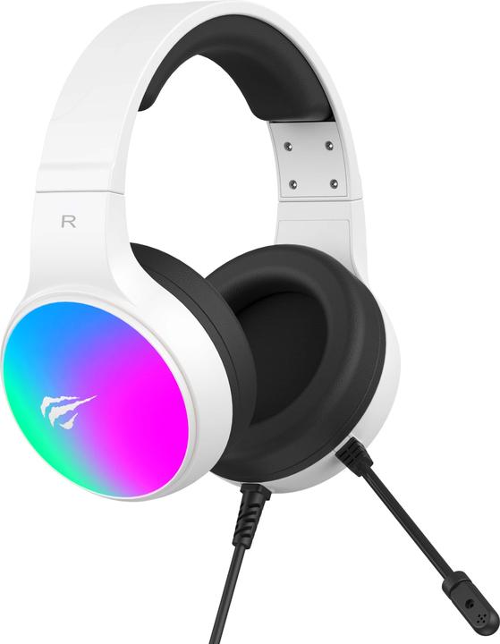 Havit - Gaming Headphones (H2043U) - with Microphone, 50mm Speaker, USB, 2.1m - White (Filaire)