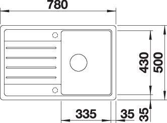 Actual product image Blanco Legra 45 S (Top-mounted sink, 78 cm, 50 cm)