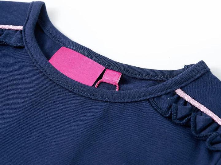 Produktbild VidaXL Kinder-Langarmshirt Marineblau 128,Material: 95 % Baumwolle (128)