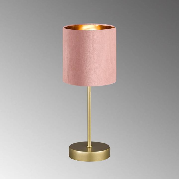 Image du produit Fischer & Honsel Honsel Aura Lampe de table E14 Abat-jour tissu rose velours, doré or 50493