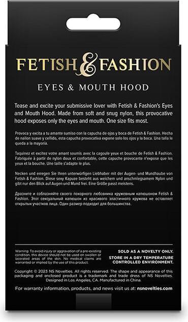 Productafbeelding NS Novelties Fetish & Mode Oog- En Mondmasker Nylon Zwart