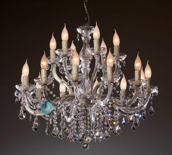 Immagine prodotto TL 18 Arm Kronleuchter gefertigt mit SWAROVSKI® Kristallen, silberfarben (75 cm)