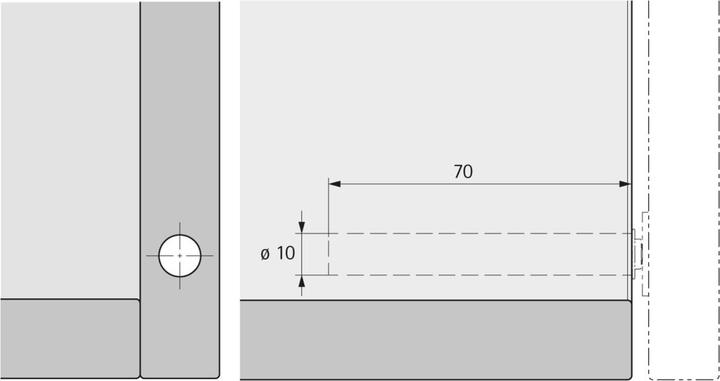 Actual product image Hettich Push-to-open magnet for drilling in