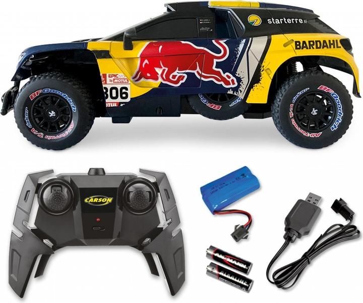 Actual product image Carson 1:16 RC Peug.Rally 3008 DKR LOEB 19 100% (RTR Ready-to-Run)