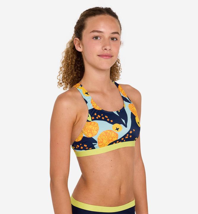 Produktbild Nabaiji Sportbikini Oberteil Mädchen - 100 Vega Hotu orange/grün (140)