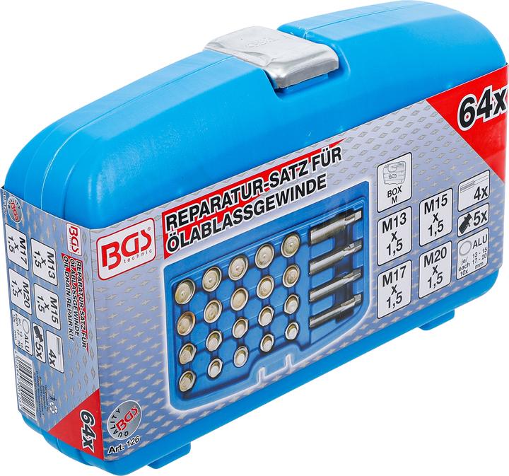 Actual product image BGS Repair Kit for Oil Drain Threads 64 pcs.