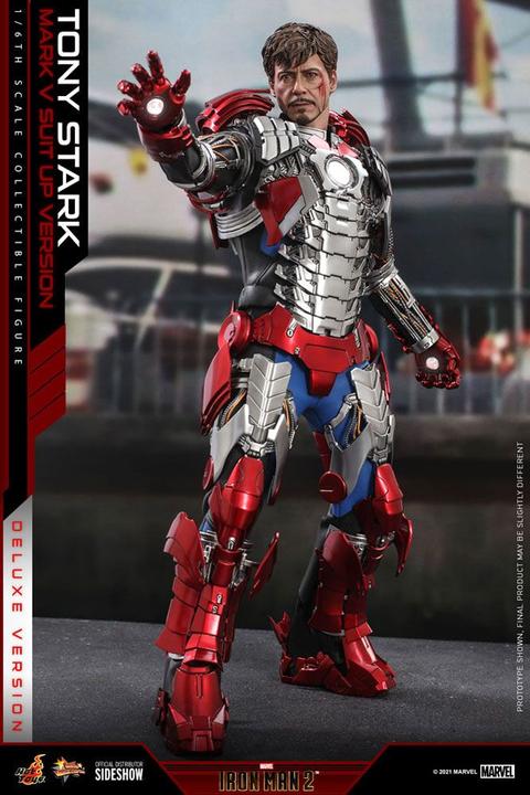 Immagine prodotto Hot Toys Movie Masterpiece 1/6 Tony Stark (versione con tuta del marchio V) Deluxe