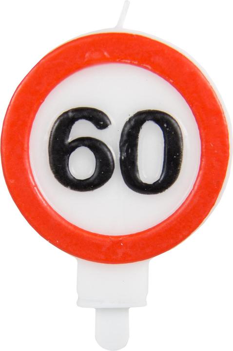 Produktbild Folat 60. Geburtstag Kerze Verkehrsschild (1 x)