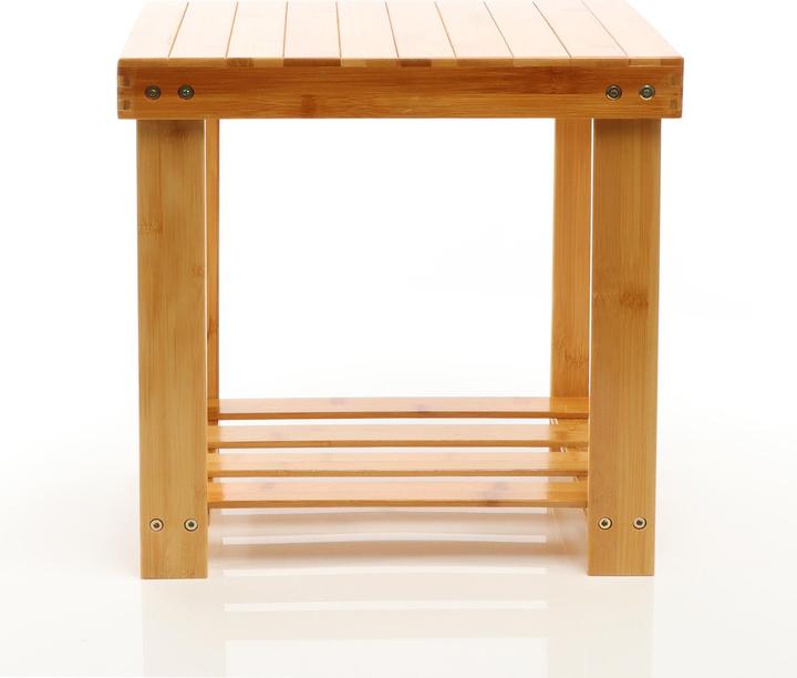 Immagine prodotto Toboli Sgabello con seduta 440x280x408mm Tavolino di bambù Tavolino finale Sgabello da bagno in legno con