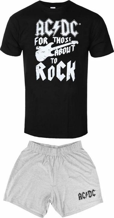 Image du produit AC/DC Unisexe Adulte Pour ceux qui sont prêts à jouer de la guitare Court pyjama Set (L)