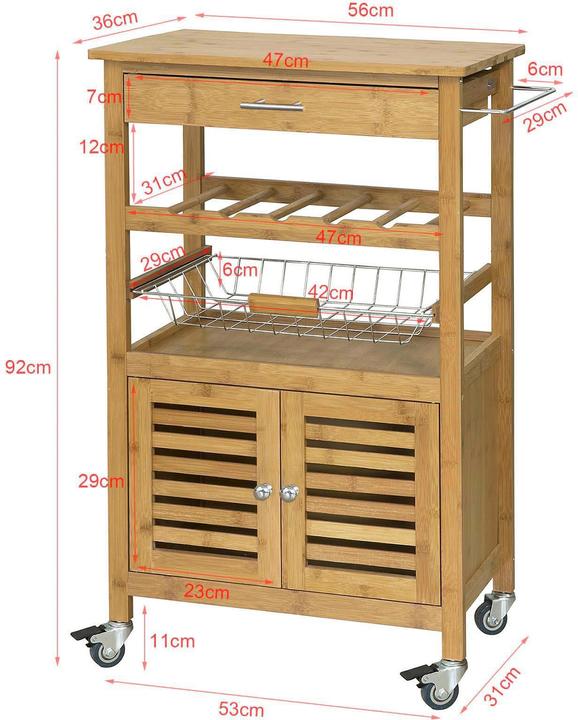 Actual product image SoBuy Kitchen trolley with castors