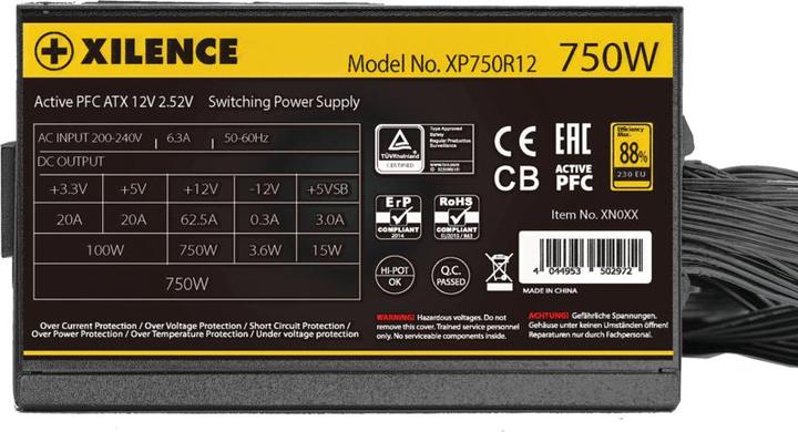 Produktbild Xilence XP750R12.ARGB 750W PC Netzteil, Meet 80+ Gold, Gaming, ATX (750 W)
