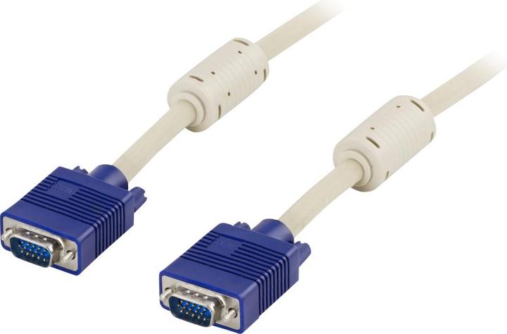 Productafbeelding Deltaco RGB HD15 VGA kabel VGA (D-Sub) Blauw, Grijs (2 m, VGA)