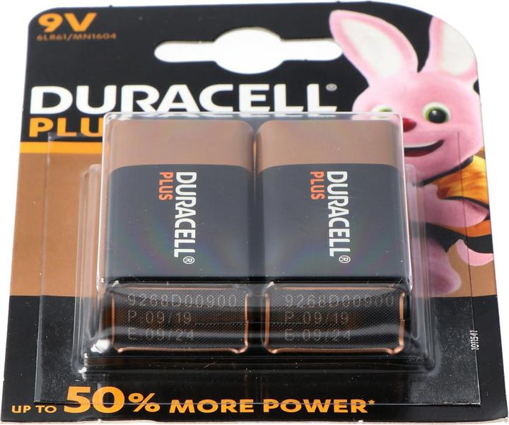 Actual product image Duracell Plus Power (2 pcs., 9V Block, 580 mAh)