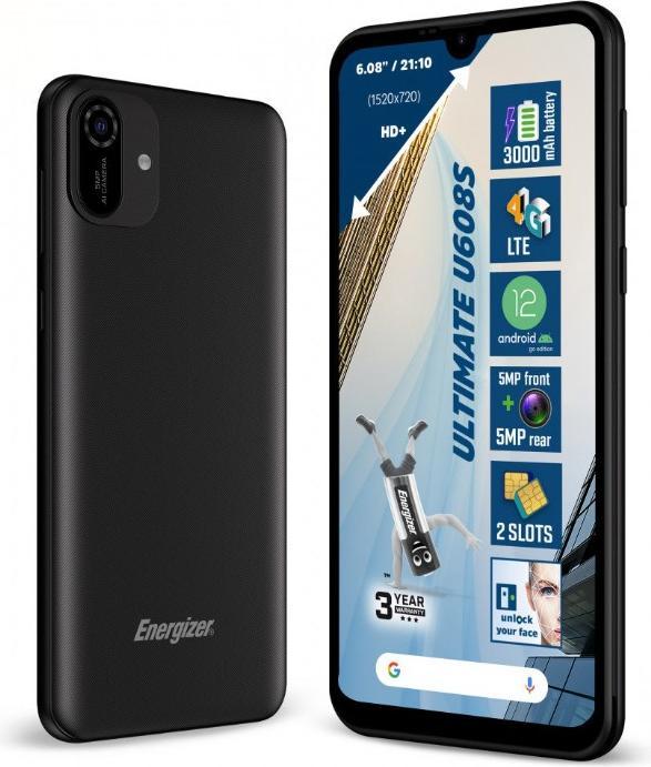 Image du produit Energizer Ultimate U608S Smartphone - Smartphone 2 Go de RAM 32 Go 6,08 pouces 4G Dual Sim EU (Noir) (32 Go, Noir, 6.09", Double SIM, 5 Mpx, 4G)