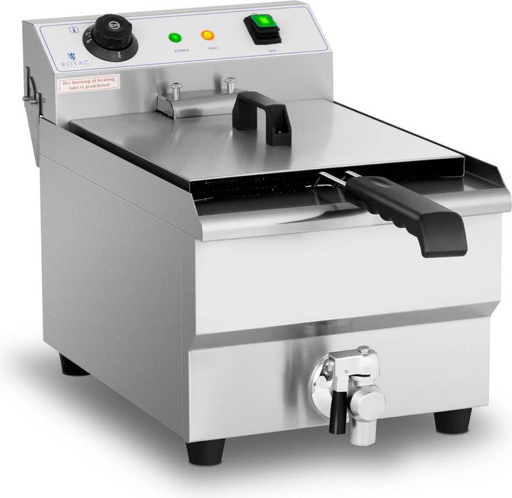 Actual product image Royal Catering Commercial Fryer - 13 litres - 3,200 W - drain tap - cold zone