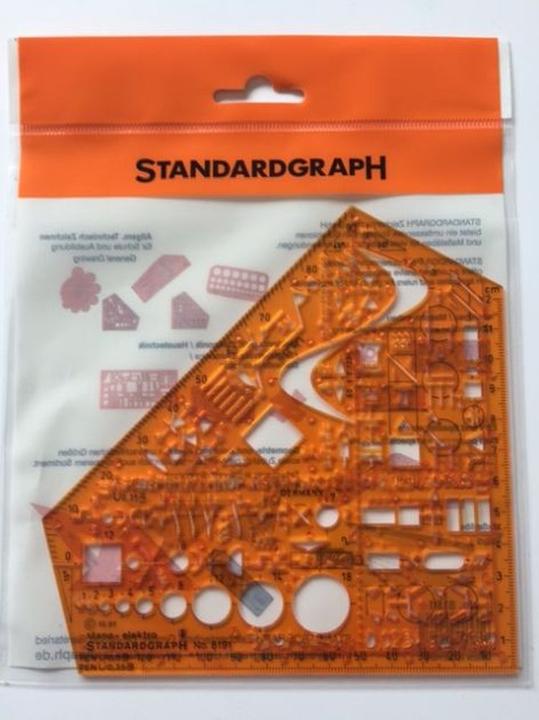 Produktbild Standardgraph Schablone Schul-Winkel orange (155 mm)