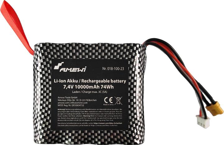 Image du produit Amewi Accu RC Li-Ion 10000 mAh 7.4 V XT30 (7.40 V, 10000 mAh)