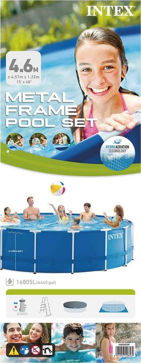 Actual product image Intex 4.57M X 1.22M METAL FRAME POOL SET (Ø 457 x 122 cm)