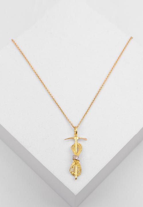 Actual product image Muau Rope and ice axe (750, White gold, 18K yellow gold)