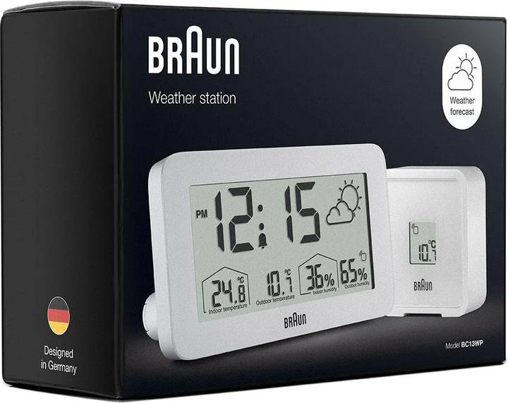 Produktbild Braun BC13WP digitaler Wecker m. Wetterstation