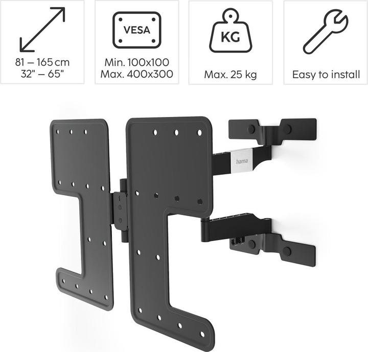 Produktbild Hama OLED", 400x300, 165 cm (65 (Wand, 65", 25 kg)