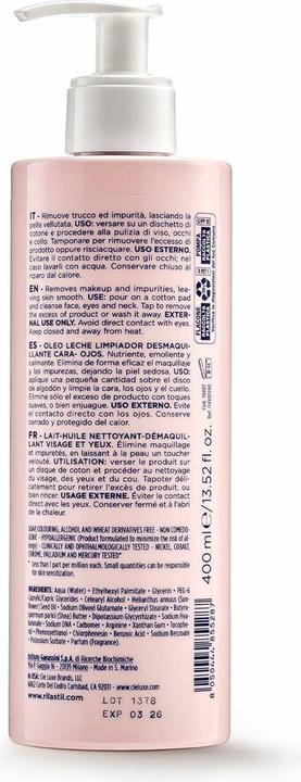 Produktbild Rilastil Daily Care Reinigungsmilchöl für Gesicht und Augen Pflegende Make-up-Entferner für empfindliche und (Reinigungsmilch, 400 ml)