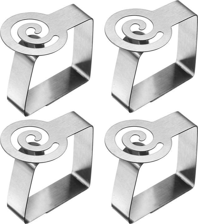 Westmark Pinces à nappe argentées 4 pcs (6 x 6 cm)